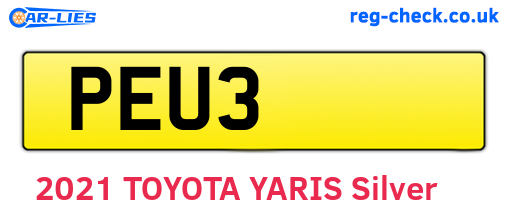 PEU3 are the vehicle registration plates.