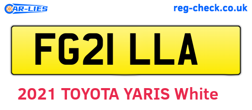 FG21LLA are the vehicle registration plates.