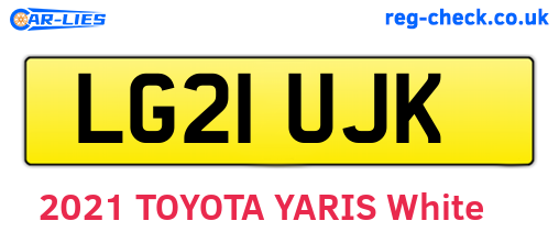 LG21UJK are the vehicle registration plates.