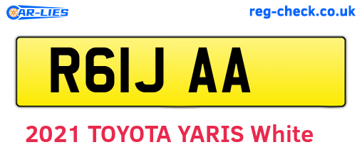 R61JAA are the vehicle registration plates.