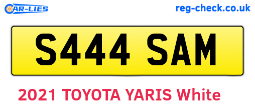 S444SAM are the vehicle registration plates.