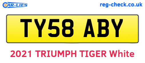 TY58ABY are the vehicle registration plates.