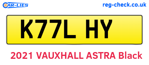 K77LHY are the vehicle registration plates.