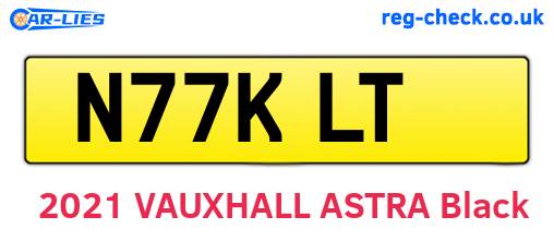 N77KLT are the vehicle registration plates.