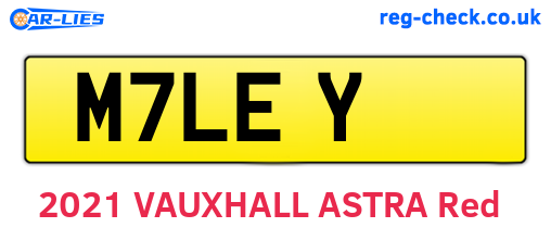 M7LEY are the vehicle registration plates.