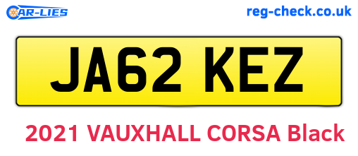 JA62KEZ are the vehicle registration plates.