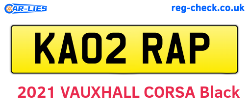 KA02RAP are the vehicle registration plates.