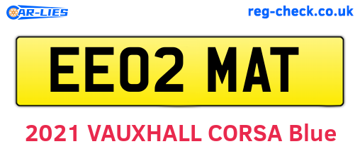EE02MAT are the vehicle registration plates.