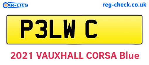 P3LWC are the vehicle registration plates.