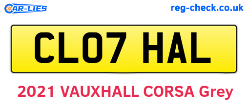 CL07HAL are the vehicle registration plates.
