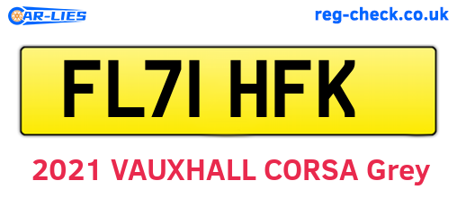 FL71HFK are the vehicle registration plates.