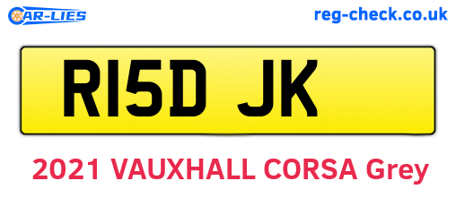 R15DJK are the vehicle registration plates.
