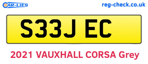 S33JEC are the vehicle registration plates.