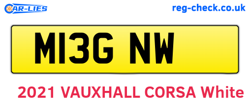 M13GNW are the vehicle registration plates.