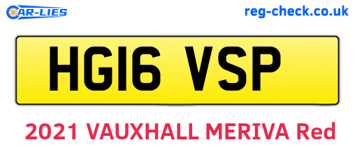HG16VSP are the vehicle registration plates.
