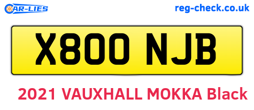X800NJB are the vehicle registration plates.