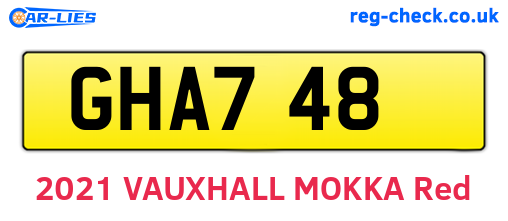 GHA748 are the vehicle registration plates.