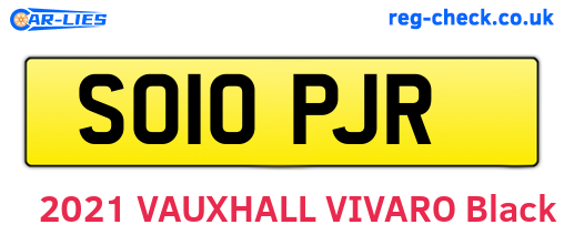 SO10PJR are the vehicle registration plates.