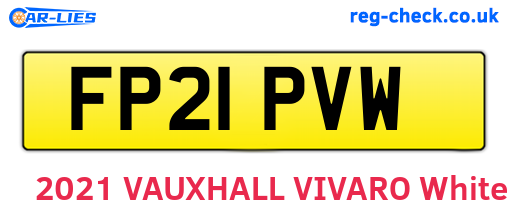 FP21PVW are the vehicle registration plates.