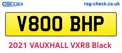 V800BHP are the vehicle registration plates.