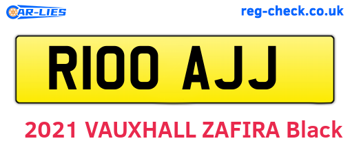 R100AJJ are the vehicle registration plates.