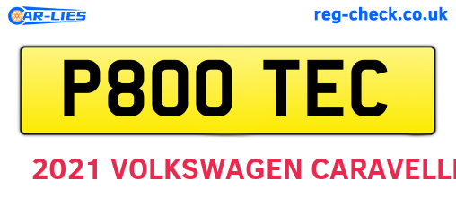 P800TEC are the vehicle registration plates.