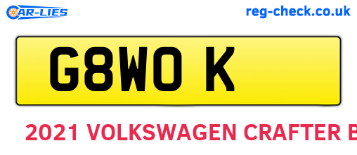 G8WOK are the vehicle registration plates.