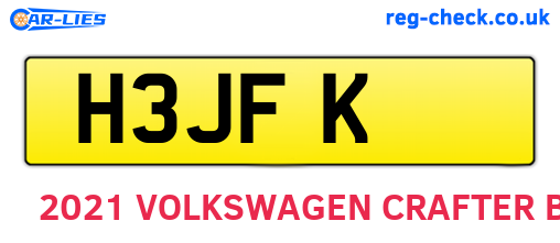 H3JFK are the vehicle registration plates.