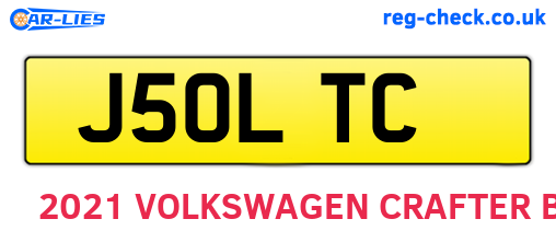 J50LTC are the vehicle registration plates.