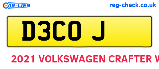 D3COJ are the vehicle registration plates.