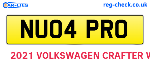 NU04PRO are the vehicle registration plates.