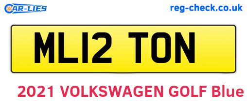 ML12TON are the vehicle registration plates.