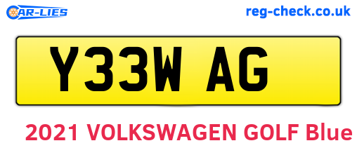 Y33WAG are the vehicle registration plates.
