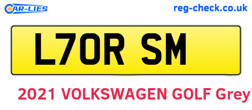 L70RSM are the vehicle registration plates.
