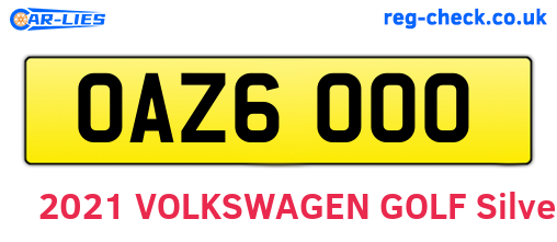 OAZ6000 are the vehicle registration plates.