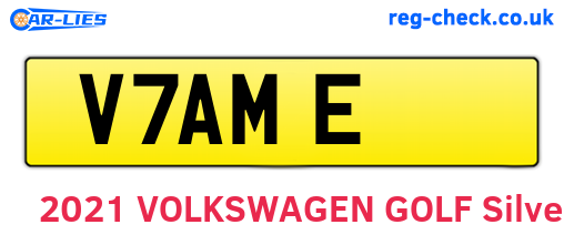 V7AME are the vehicle registration plates.