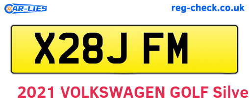 X28JFM are the vehicle registration plates.