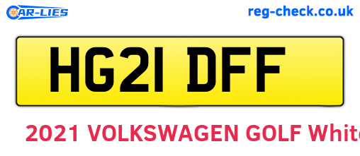 HG21DFF are the vehicle registration plates.