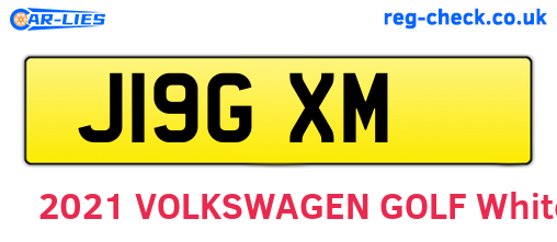 J19GXM are the vehicle registration plates.