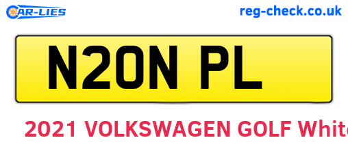 N20NPL are the vehicle registration plates.