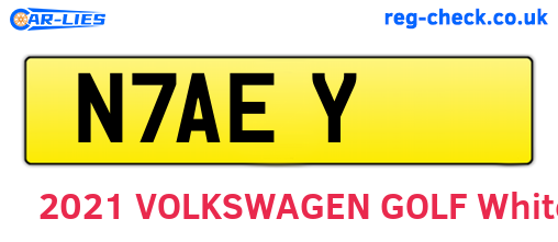 N7AEY are the vehicle registration plates.