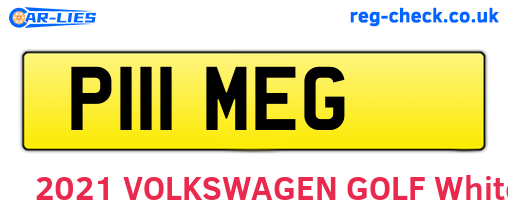 P111MEG are the vehicle registration plates.