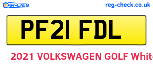 PF21FDL are the vehicle registration plates.