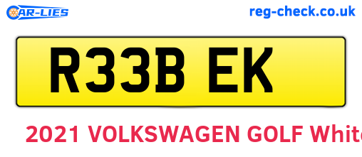 R33BEK are the vehicle registration plates.