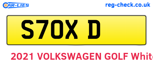 S7OXD are the vehicle registration plates.