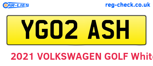 YG02ASH are the vehicle registration plates.
