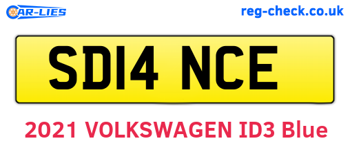 SD14NCE are the vehicle registration plates.