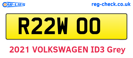 R22WOO are the vehicle registration plates.