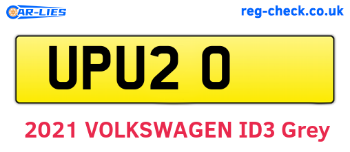 UPU20 are the vehicle registration plates.