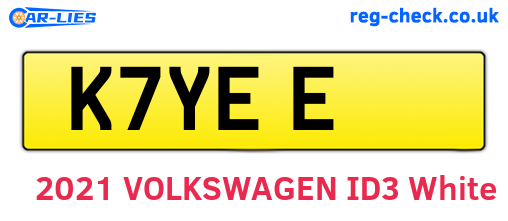 K7YEE are the vehicle registration plates.
